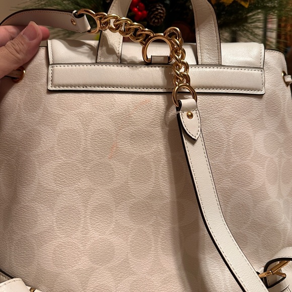 Coach Cream Backpack with Gold Accents